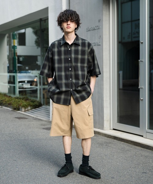 Rocky Monroe(ロッキーモンロー)の「ワイドカーゴイージーハーフパンツ(カーゴパンツ・メンズ・オフホワイト/ベージュ/ブラウン/カーキ/ブラック・M/XL/L)」の7枚目の写真