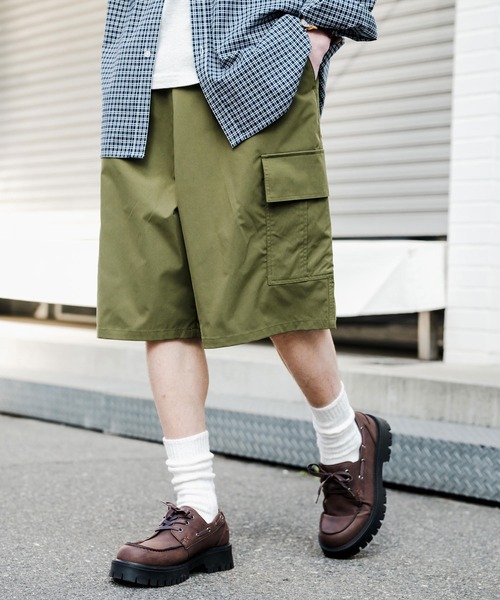 Rocky Monroe(ロッキーモンロー)の「ワイドカーゴイージーハーフパンツ(カーゴパンツ・メンズ・オフホワイト/ベージュ/ブラウン/カーキ/ブラック・M/XL/L)」の11枚目の写真