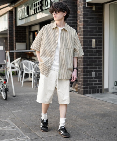 Rocky Monroe(ロッキーモンロー)の「ワイドカーゴイージーハーフパンツ(カーゴパンツ・メンズ・オフホワイト/ベージュ/ブラウン/カーキ/ブラック・M/XL/L)」の20枚目の写真