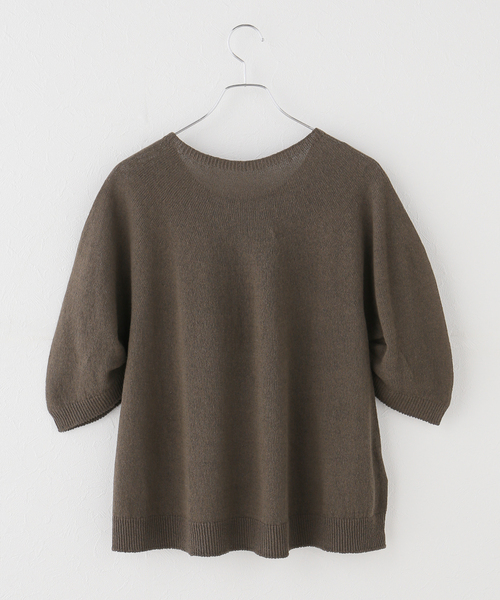 plage（プラージュ）の「ギャザースリーブ テントライン プルオーバー（ニット/セーター・レディース・カーキ/ホワイト・FREE）」の3枚目の写真