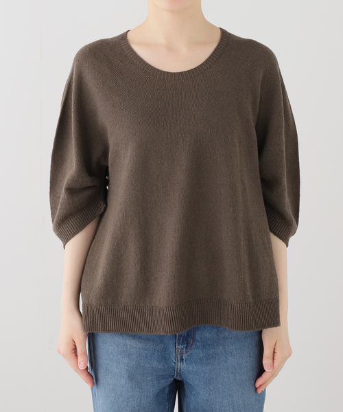 plage（プラージュ）の「ギャザースリーブ テントライン プルオーバー（ニット/セーター・レディース・カーキ/ホワイト・FREE）」の8枚目の写真