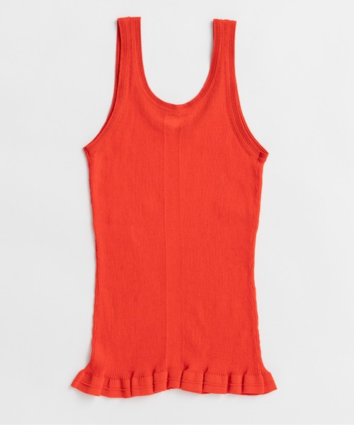 PRANK PROJECT(プランクプロジェクト)の「【2026Summer Pre-Order】シアーリブフリルヘムニットタンク / Sheer Rib Frill Hem Knit Tank(タンクトップ・レディース・ホワイト/レッド/ブラック・FREE)」の16枚目の写真