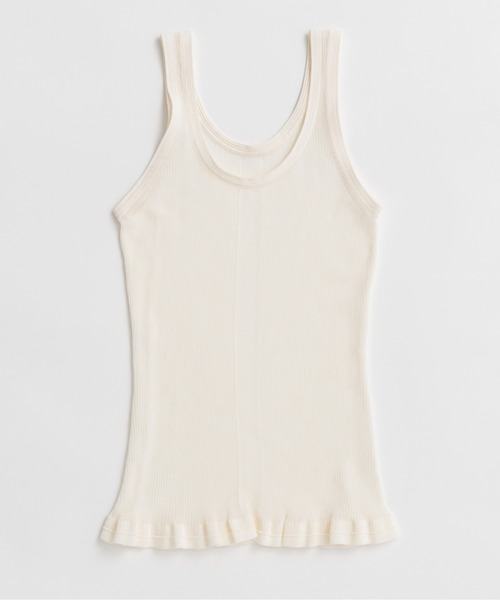 PRANK PROJECT(プランクプロジェクト)の「【2026Summer Pre-Order】シアーリブフリルヘムニットタンク / Sheer Rib Frill Hem Knit Tank(タンクトップ・レディース・ホワイト/レッド/ブラック・FREE)」の14枚目の写真