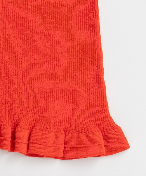 PRANK PROJECT(プランクプロジェクト)の「【2026Summer Pre-Order】シアーリブフリルヘムニットタンク / Sheer Rib Frill Hem Knit Tank(タンクトップ・レディース・ホワイト/レッド/ブラック・FREE)」の17枚目の写真