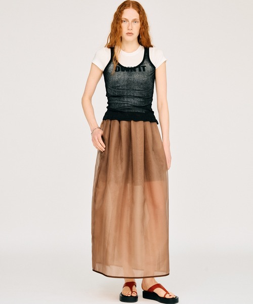 PRANK PROJECT(プランクプロジェクト)の「シアーリブフリルヘムニットタンク / Sheer Rib Frill Hem Knit Tank(タンクトップ・レディース・ホワイト/レッド/ブラック・FREE)」の6枚目の写真
