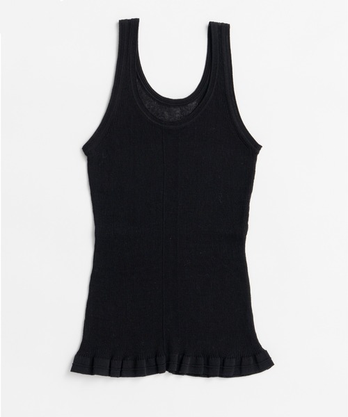 PRANK PROJECT(プランクプロジェクト)の「シアーリブフリルヘムニットタンク / Sheer Rib Frill Hem Knit Tank(タンクトップ・レディース・ホワイト/レッド/ブラック・FREE)」の7枚目の写真
