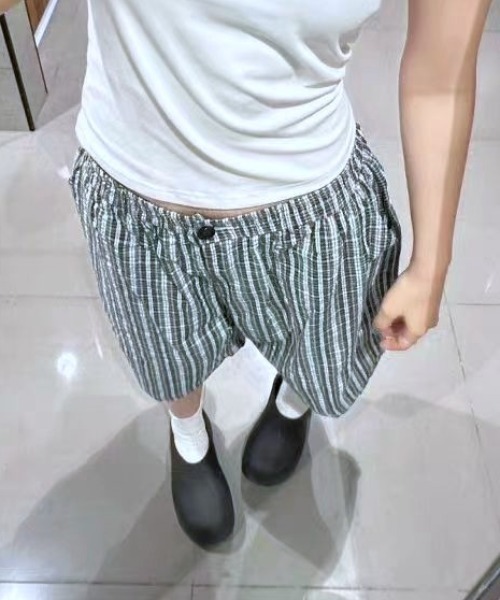 Vipoa（ヴィポア）の「Blue green plaid loose shorts（その他パンツ・レディース・グリーン・FREE）」の5枚目の写真