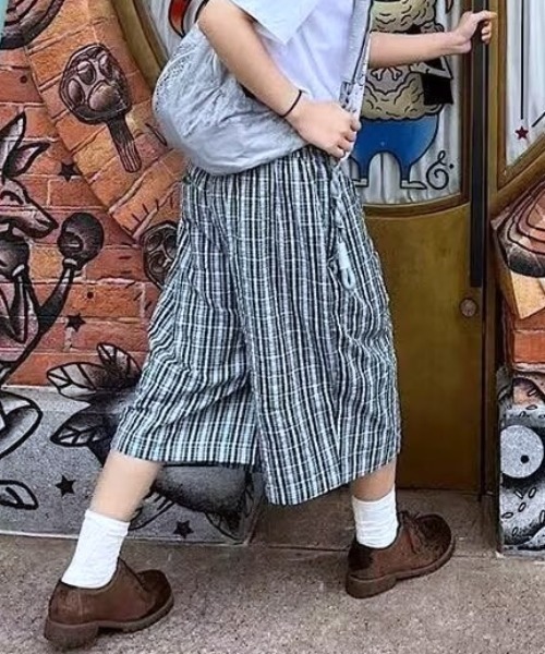 Vipoa（ヴィポア）の「Blue green plaid loose shorts（その他パンツ・レディース・グリーン・FREE）」の2枚目の写真