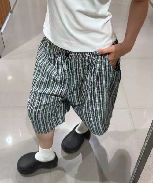 Vipoa（ヴィポア）の「Blue green plaid loose shorts（その他パンツ・レディース・グリーン・FREE）」の9枚目の写真