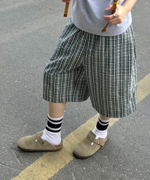 Vipoa（ヴィポア）の「Blue green plaid loose shorts（その他パンツ・レディース・グリーン・FREE）」の12枚目の写真