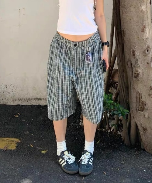 Vipoa（ヴィポア）の「Blue green plaid loose shorts（その他パンツ・レディース・グリーン・FREE）」の19枚目の写真