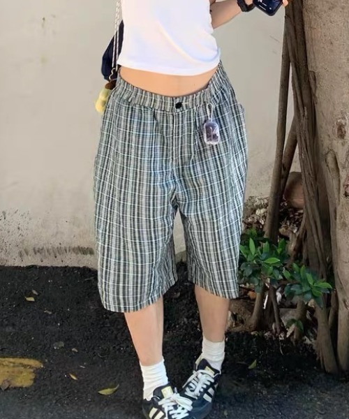 Vipoa（ヴィポア）の「Blue green plaid loose shorts（その他パンツ・レディース・グリーン・FREE）」の18枚目の写真