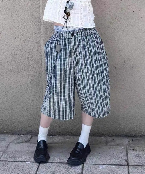 Vipoa（ヴィポア）の「Blue green plaid loose shorts（その他パンツ・レディース・グリーン・FREE）」の17枚目の写真