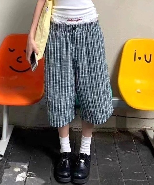 Vipoa（ヴィポア）の「Blue green plaid loose shorts（その他パンツ・レディース・グリーン・FREE）」の20枚目の写真