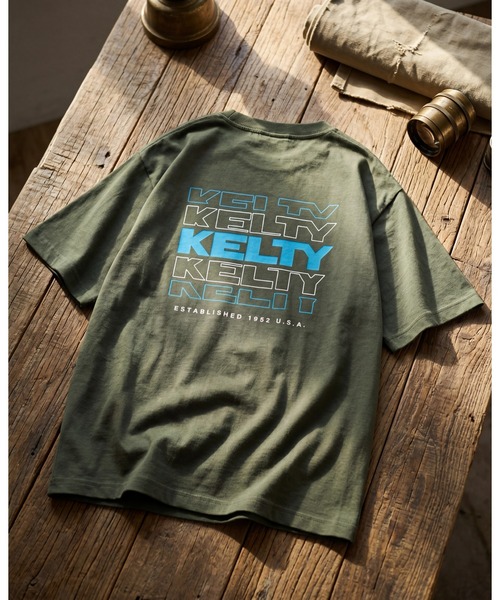 KELTY(ケルティ)の「【KELTY/ケルティ】別注 バックタイポロゴTシャツ(Tシャツ/カットソー・メンズ・カーキ/ネイビー/ベージュ/スミクロ/ブラック/ホワイト・S/M/L/XL)」の5枚目の写真