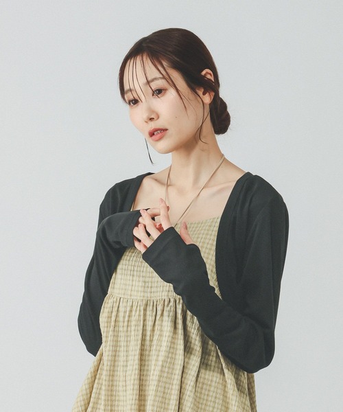 GLOBAL WORK(グローバルワーク)の「UVカットボレロカーディガン/658175(カーディガン/ボレロ・レディース・ブラック/ダークグレー/ホワイト・LARGE/MEDIUM)」の1枚目の写真
