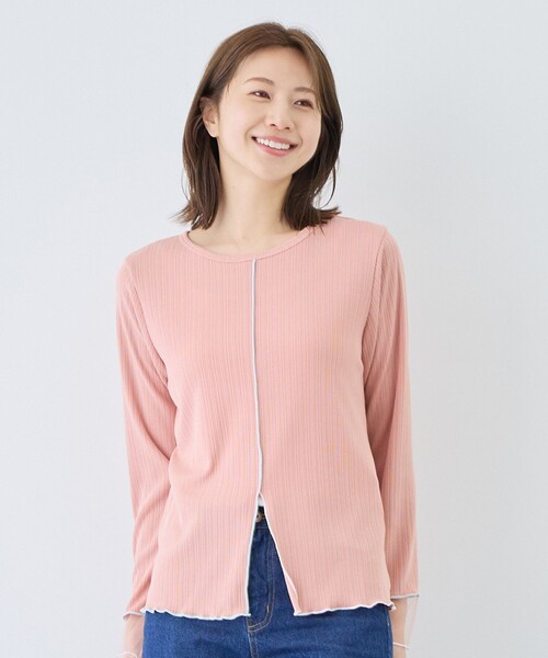 Jayro(ジャイロ)の「袖シアーメローカットソー(Tシャツ/カットソー・レディース・ホワイト系その他3/ライトグリーン/ピンク・FREE)」の1枚目の写真