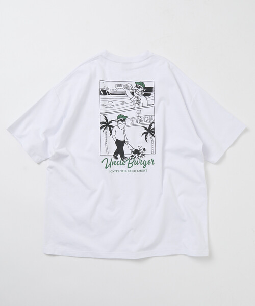 FREAK'S STORE(フリークスストア)の「限定展開 ビッグシルエット バックプリント クルーネック Tシャツ Uncle Holiday(Tシャツ/カットソー・メンズ・チャコールグレー/グレー/ブラウン/ホワイト・SMALL/LARGE/MEDIUM)」の5枚目の写真