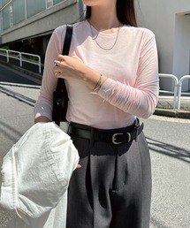 【選べるネックデザイン】長袖シアーTシャツ