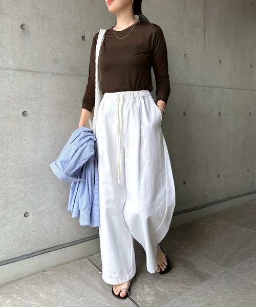 andme(アンドミー)の「【選べるネックデザイン】長袖シアーTシャツ(Tシャツ/カットソー・レディース・ブラック系1/ホワイト系1/ブラウン/ピンク/ブラック/ブラウン系1/ピンク系1/アイボリー・FREE)」の22枚目の写真