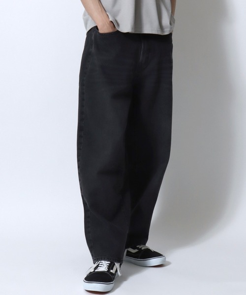 SITRY（シトリー）の「Barrel Leg Easy Denim Pants/バレルレッグ デニムパンツ ジーンズ ワイドパンツ ワイドジーンズ イージーパンツ（デニムパンツ・メンズ・ライトブルー/ライトグレー/ネイビー/ブラック系その他/ワンウォッシュ/ブラック・LL/M/L）」の2枚目の写真