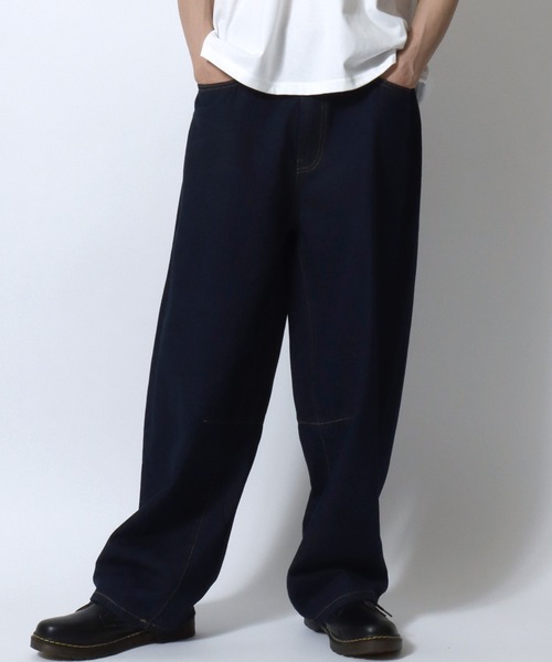 SITRY（シトリー）の「Barrel Leg Easy Denim Pants/バレルレッグ デニムパンツ ジーンズ ワイドパンツ ワイドジーンズ イージーパンツ（デニムパンツ・メンズ・ライトブルー/ライトグレー/ネイビー/ブラック系その他/ワンウォッシュ/ブラック・LL/M/L）」の6枚目の写真
