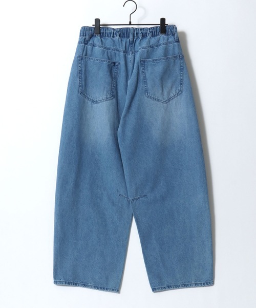 SITRY（シトリー）の「Barrel Leg Easy Denim Pants/バレルレッグ デニムパンツ ジーンズ ワイドパンツ ワイドジーンズ イージーパンツ（デニムパンツ・メンズ・ライトブルー/ライトグレー/ネイビー/ブラック系その他/ワンウォッシュ/ブラック・LL/M/L）」の14枚目の写真