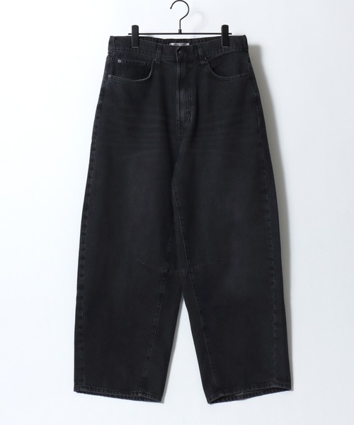 SITRY（シトリー）の「Barrel Leg Easy Denim Pants/バレルレッグ デニムパンツ ジーンズ ワイドパンツ ワイドジーンズ イージーパンツ（デニムパンツ・メンズ・ライトブルー/ライトグレー/ネイビー/ブラック系その他/ワンウォッシュ/ブラック・LL/M/L）」の9枚目の写真
