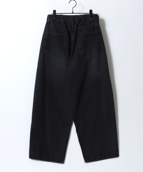 SITRY（シトリー）の「Barrel Leg Easy Denim Pants/バレルレッグ デニムパンツ ジーンズ ワイドパンツ ワイドジーンズ イージーパンツ（デニムパンツ・メンズ・ライトブルー/ライトグレー/ネイビー/ブラック系その他/ワンウォッシュ/ブラック・LL/M/L）」の10枚目の写真