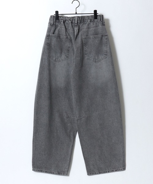 SITRY（シトリー）の「Barrel Leg Easy Denim Pants/バレルレッグ デニムパンツ ジーンズ ワイドパンツ ワイドジーンズ イージーパンツ（デニムパンツ・メンズ・ライトブルー/ライトグレー/ネイビー/ブラック系その他/ワンウォッシュ/ブラック・LL/M/L）」の12枚目の写真