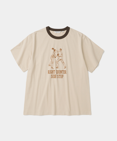 UNIFORM BRIDGE(ユニフォームブリッジ)の「boxer ringer s/s t-shirt beige(Tシャツ/カットソー・メンズ・その他・SMALL/XX-LARGE/MEDIUM/LARGE/X-LARGE)」の1枚目の写真