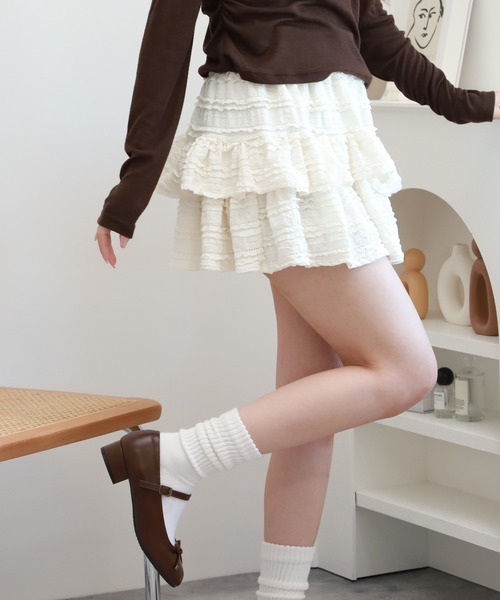 Nohea(ノヘア)の「noheaフクレジャカードヒラミニスカパン(スカート・レディース・ブラック/オフホワイト/キナリ・M)」の19枚目の写真
