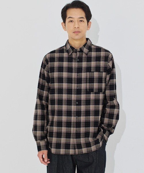 coca(coca)(コカ)の「チェック長袖シャツ(シャツ/ブラウス・メンズ・ライトブルー/ブラック・XL/M/L)」の9枚目の写真