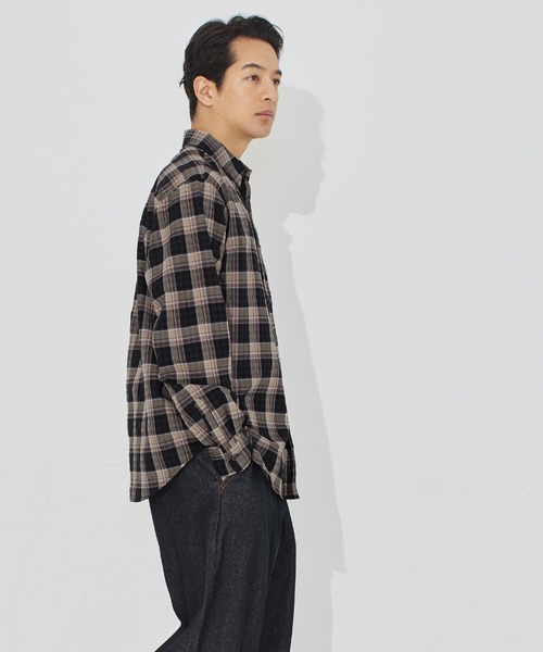 coca(coca)(コカ)の「チェック長袖シャツ(シャツ/ブラウス・メンズ・ライトブルー/ブラック・XL/M/L)」の11枚目の写真