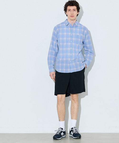 coca(coca)(コカ)の「チェック長袖シャツ(シャツ/ブラウス・メンズ・ライトブルー/ブラック・XL/M/L)」の3枚目の写真