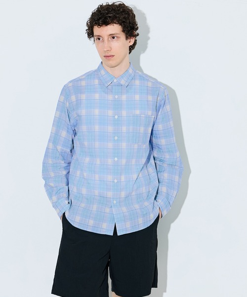 coca(coca)(コカ)の「チェック長袖シャツ(シャツ/ブラウス・メンズ・ライトブルー/ブラック・XL/M/L)」の5枚目の写真