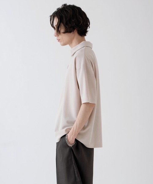 NULL(ヌル)の「【nl】【Unisex】鹿の子 スキッパーポロシャツ(ポロシャツ・メンズ・グレイッシュベージュ/ネイビー/アイボリー・MEDIUM/LARGE)」の13枚目の写真