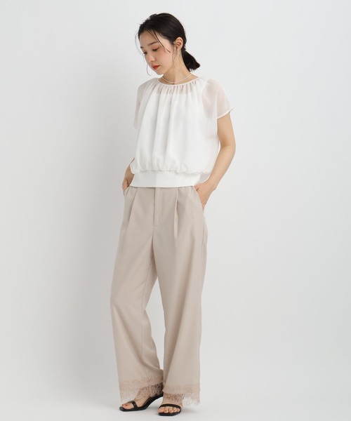 Andemiu（アンデミュウ）の「スソレースストレートパンツ683820（スラックス・レディース・ベージュ/グレー/ブラック・MEDIUM/SMALL）」の17枚目の写真