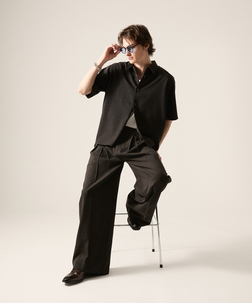 CLEL(クレイル)の「【CLEL】Linen Blend Short Sleeve Shirt / リネンブレンド 半袖シャツ(シャツ/ブラウス・メンズ・ブラック系/ブラック/ナチュラル・L/XS/M/S)」の5枚目の写真