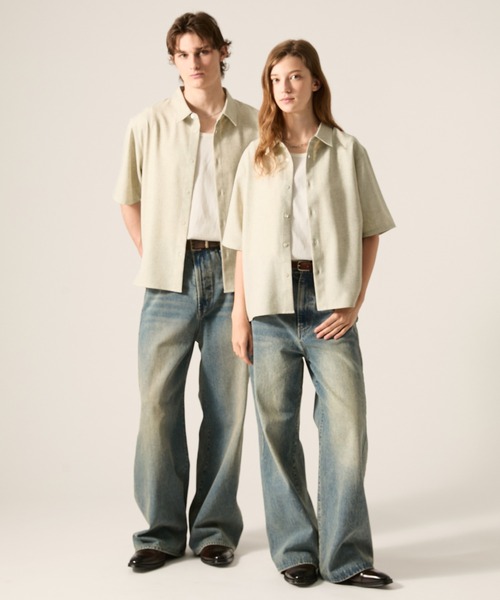 CLEL(クレイル)の「【CLEL】Linen Blend Short Sleeve Shirt / リネンブレンド 半袖シャツ(シャツ/ブラウス・メンズ・ブラック系/ブラック/ナチュラル・L/XS/M/S)」の18枚目の写真