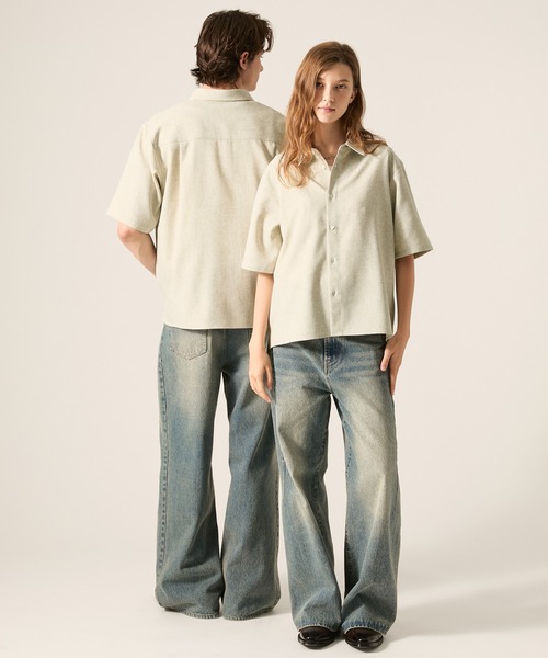 CLEL(クレイル)の「【CLEL】Linen Blend Short Sleeve Shirt / リネンブレンド 半袖シャツ(シャツ/ブラウス・メンズ・ブラック系/ブラック/ナチュラル・L/XS/M/S)」の19枚目の写真