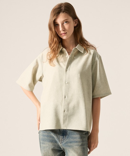 CLEL(クレイル)の「【CLEL】Linen Blend Short Sleeve Shirt / リネンブレンド 半袖シャツ(シャツ/ブラウス・メンズ・ブラック系/ブラック/ナチュラル・L/XS/M/S)」の20枚目の写真