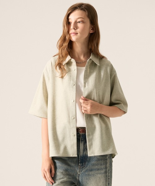 CLEL(クレイル)の「【CLEL】Linen Blend Short Sleeve Shirt / リネンブレンド 半袖シャツ(シャツ/ブラウス・メンズ・ブラック系/ブラック/ナチュラル・L/XS/M/S)」の21枚目の写真