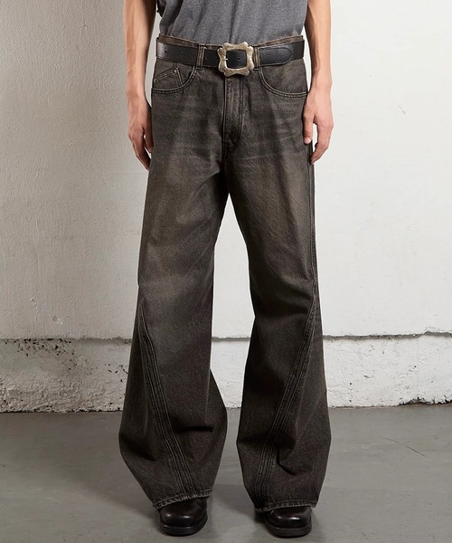 NVRFRGT】3D TWISTED WIDE LEG JEANS（デニムパンツ）｜NVRFRGT