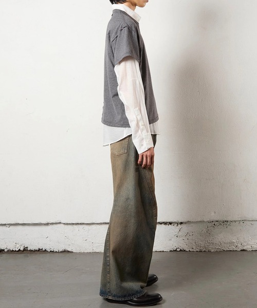 NVRFRGT(ネヴァーフォーゲット)の「【NVRFRGT】3D TWISTED WIDE LEG JEANS(デニムパンツ・メンズ・インディゴブルー/ブラック・1/3/2)」の3枚目の写真