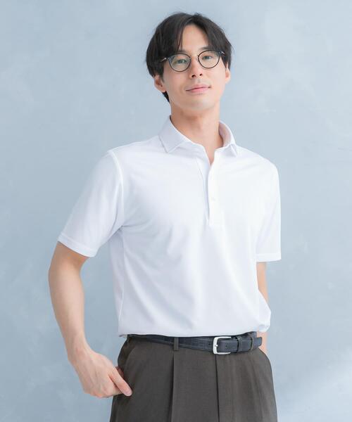 URBAN RESEARCH DOORS（アーバンリサーチドアーズ）の「LIFE STYLE TAILOR　トリコットセミワイド半袖プルオーバー無地（シャツ/ブラウス・メンズ・ホワイト/ネイビー・X-LARGE/LARGE/MEDIUM）」の3枚目の写真