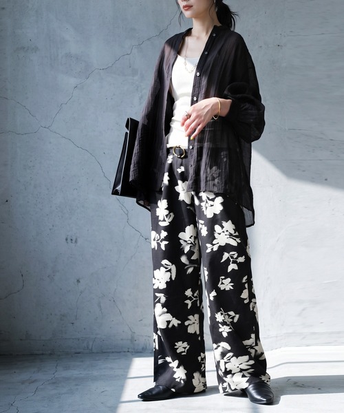 antiqua(アンティカ)の「花柄 ワイドパンツ(その他パンツ・レディース・ブラック・MEDIUM/LARGE)」の6枚目の写真
