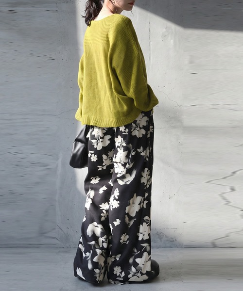 antiqua(アンティカ)の「花柄 ワイドパンツ(その他パンツ・レディース・ブラック・MEDIUM/LARGE)」の8枚目の写真