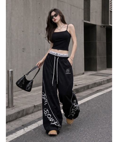 Bling Leads(ブリングリーズ)の「【Bls】 【ZL】【Bling Leads】ダブルハイウエスト イージーパンツ(その他パンツ・レディース・ブラック・LARGE/MEDIUM)」の4枚目の写真