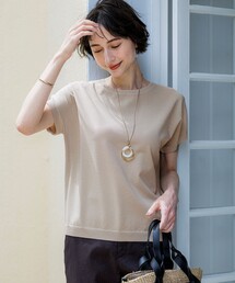 レーヨンポリエステルストレッチ プルオーバー ラメ ニット